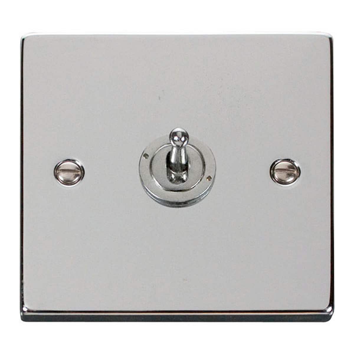 SE HOME Polished Chrome Intermediate 10AX Toggle Light Switch Chrome Polished Chrome