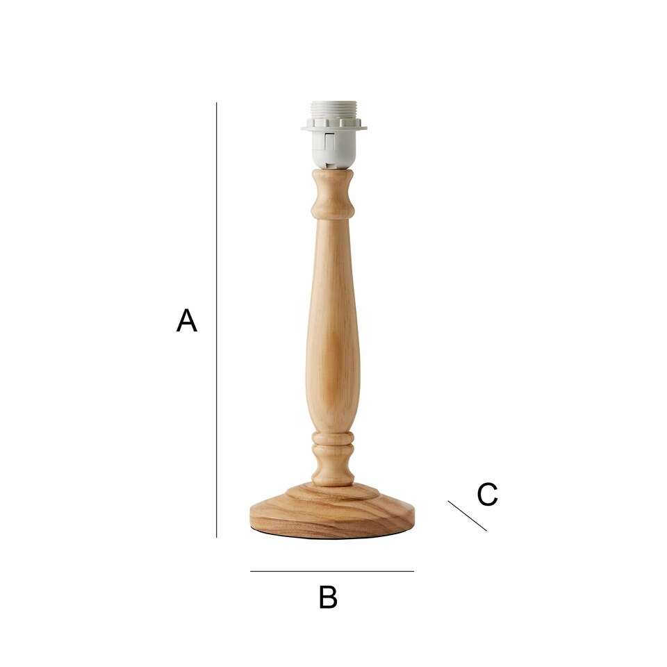 image 1 of ValueLights Victoria Light Wood Traditional Stem Table Lamp Base | Brown