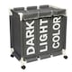 image 1 of Living and Home 3-Section Laundry Hamper Sorter with Lids & Wheels - Dark Grey | Grey