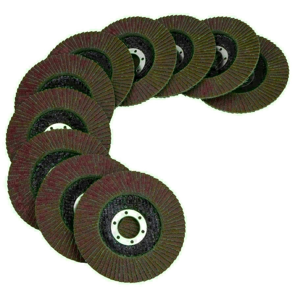 image 1 of 20 x Flap Discs 80 Grit Angle Grinder 4.5" (115mm) Flat Sanding Grinding TE232