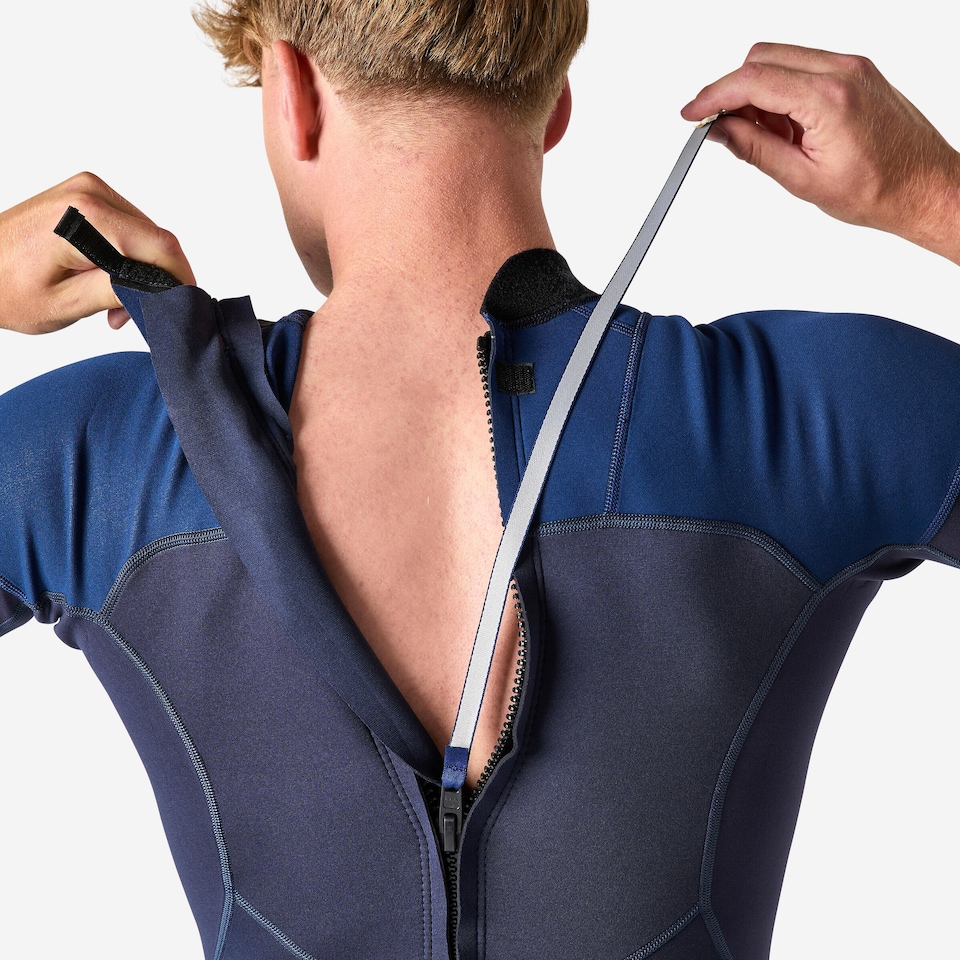 image 1 of Decathlon Men’s Surfing Stretch Neoprene Shorty Wetsuit 500 Blue