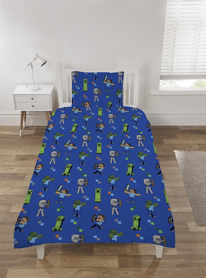 image 1 of Minecraft Duvet Cover Set Multi | Green | Multi | Single