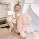 image 2 of HOMCOM Cute Kids Ride-On Rocking Rabbit w/ Sound Handlebars Seat Belt Plush Body