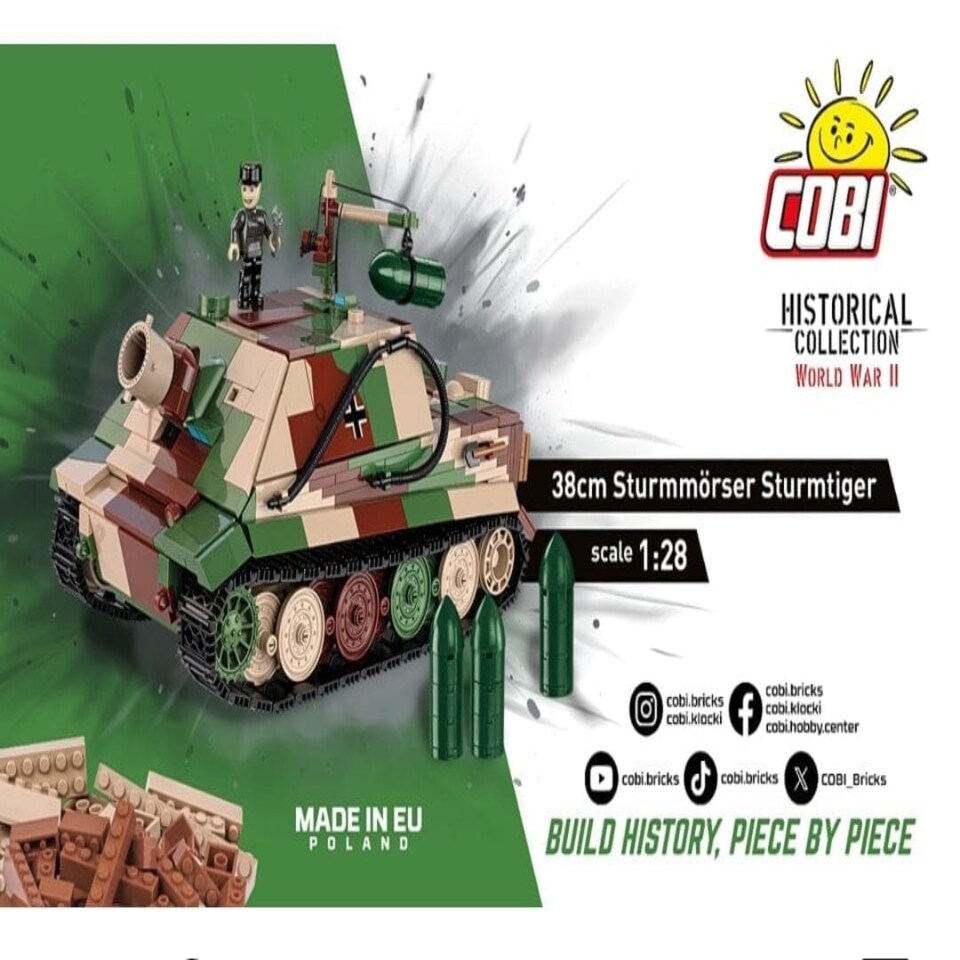 image 1 of Sturmmorser Tiger "Sturmtiger" brick tank model - COBI-2585 - 1100 bricks