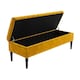 image 5 of Safar 120cm Ottoman Storage Bench - Plush Velvet Shoe Bench - Mustard Gold Lined Upholstery Storage Footstool