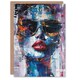 image 1 of Woman Sunglasses Beauty Portrait Oil Painting Birthday Card