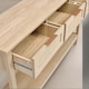 image 2 of Wooden 3 Drawer Rattan Hallway Console Table Brown Brown