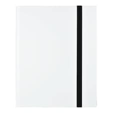 PokeProtection Trading Card Binder with Strap Closure and 360 Card Capacity in White | White | White | 1