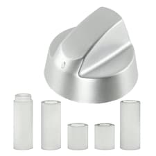 SPARES2GO Air Fryer Knob Silver Switch Universal Dial Button Multi Cooker Mini Oven