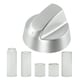 image 1 of SPARES2GO Air Fryer Knob Silver Switch Universal Dial Button Multi Cooker Mini Oven