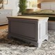 image 9 of Faire Ottoman Blanket Box in Dove Grey with Oak Top Grey