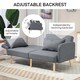 image 5 of HOMCOM Click Clack Sofa Bed, 3 Seater Sofa, Convertible Bed Settee, Modern Fabric Loveseat Sofa Couch with 2 Cushions for Living Room, Guest Room, Grey