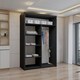 image 3 of Sliding wardrobes 4U Modern Full Mirror Sliding Door Wardrobe Multi Size & Color Options - 120cm Black | Black 120cm