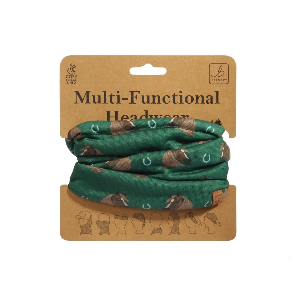 image 1 of Bartleby Multifunctional Fleece Lined Snood Headwear Horse Heads