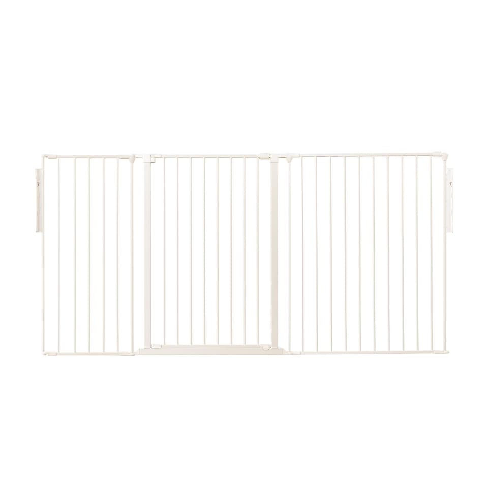 image 1 of Safetots Premium Extra Tall Room Divider, up to 200cm Wide, White, 105cm Tall, Multi Panel Barrier for Baby and Toddler | White