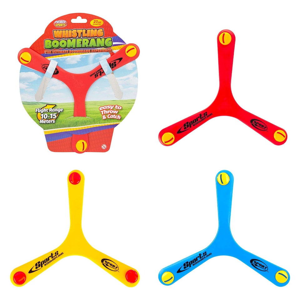 image 1 of PMS Whistling Boomerang Assorted Colours - 27cm Outdoor Summer Garden Game