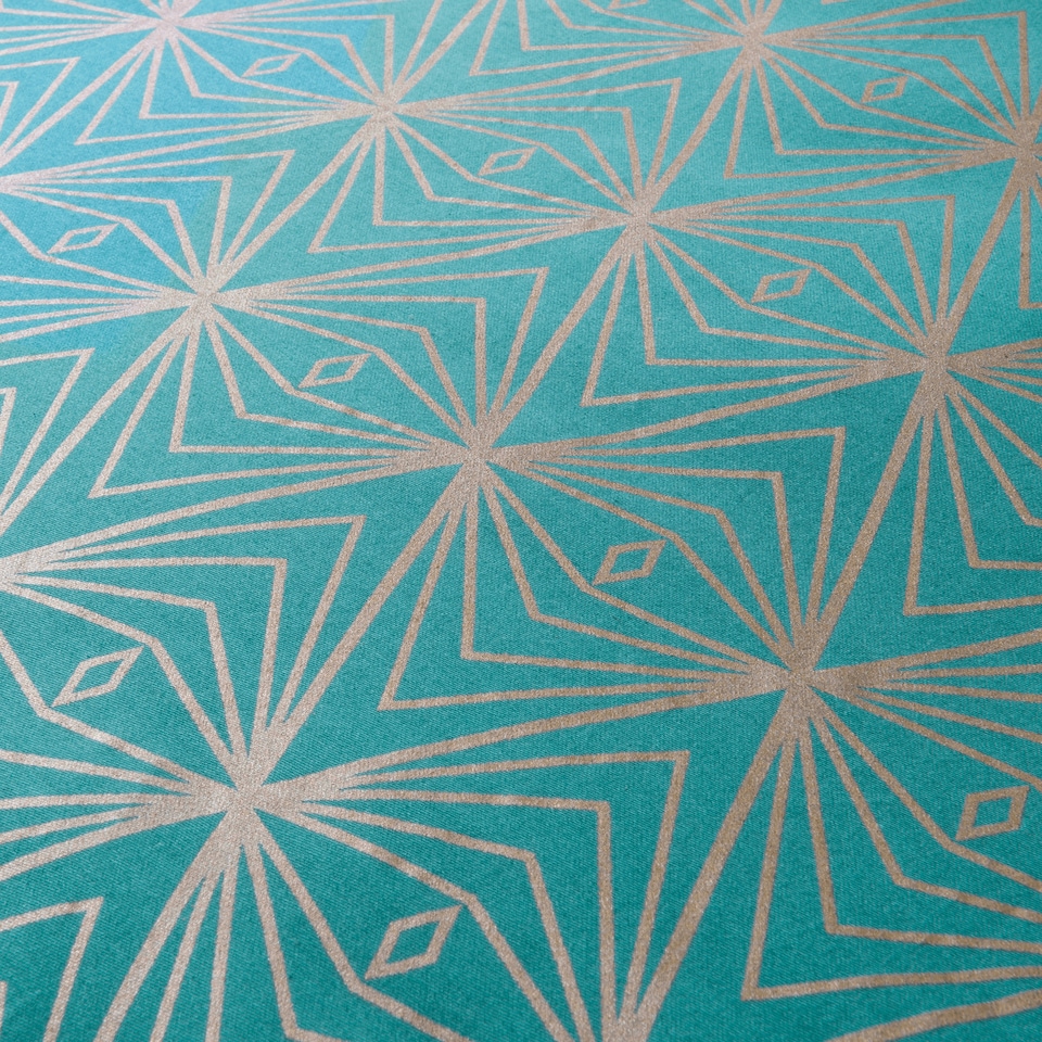 image 1 of Samantha Faiers Home Caspia Reversible Teal Deco Duvet Set - Single