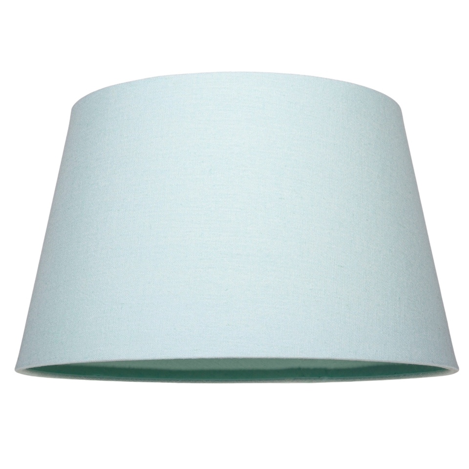 image 1 of Traditional 30cm Duck Egg Linen Fabric Drum Table-Pendant Lampshade 60w Maximum | Blue