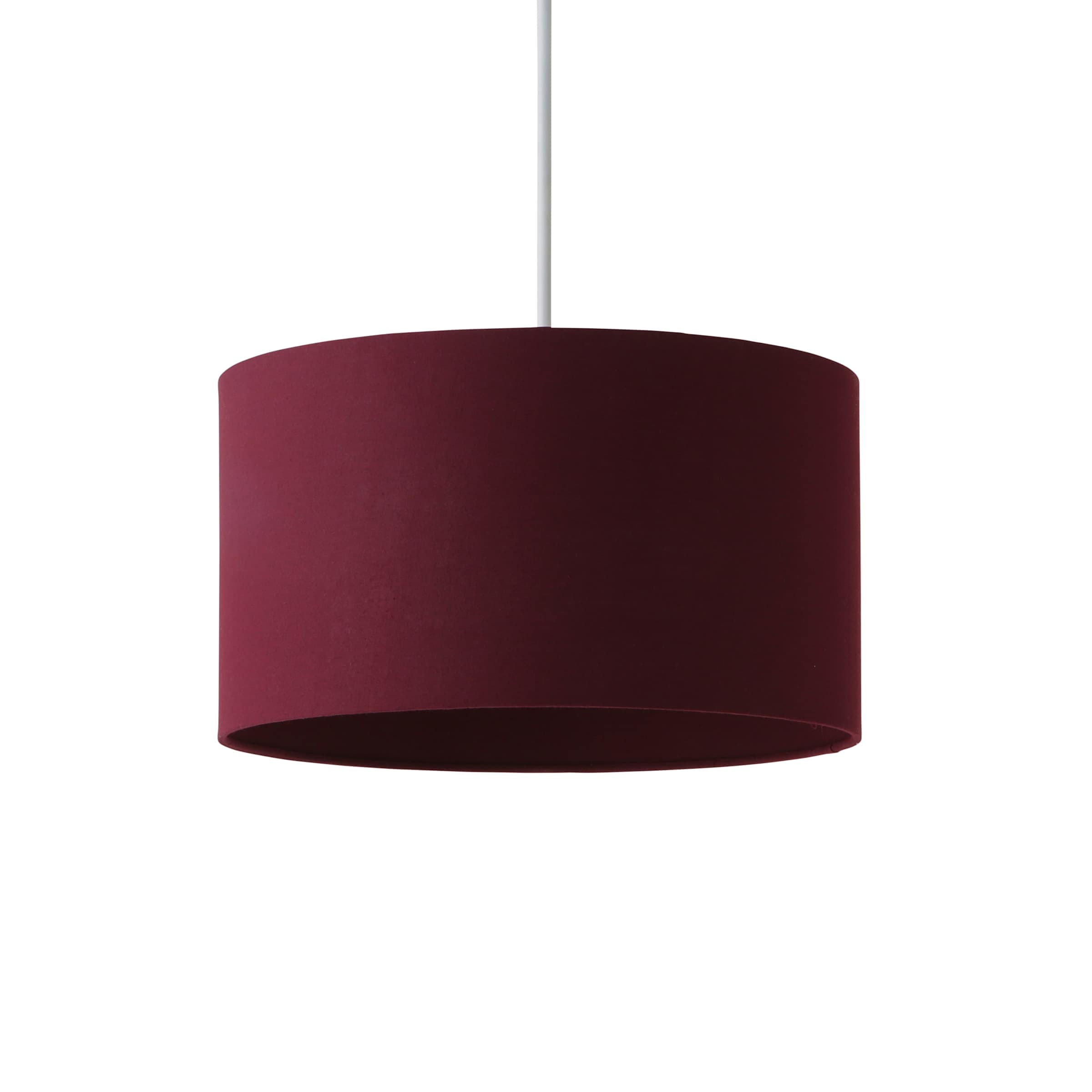 ValueLights Reni Plum Fabric Easy Fit Drum Ceiling Lamp Shade with Bulb | Size: Medium