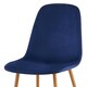 image 2 of Luxe Dining Chair 2pc Madieval Blue Wood Printed Coating Blue