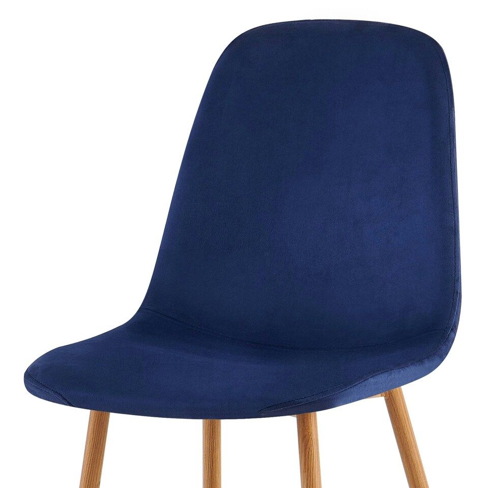 image 1 of Luxe Dining Chair 2pc Madieval Blue Wood Printed Coating Blue