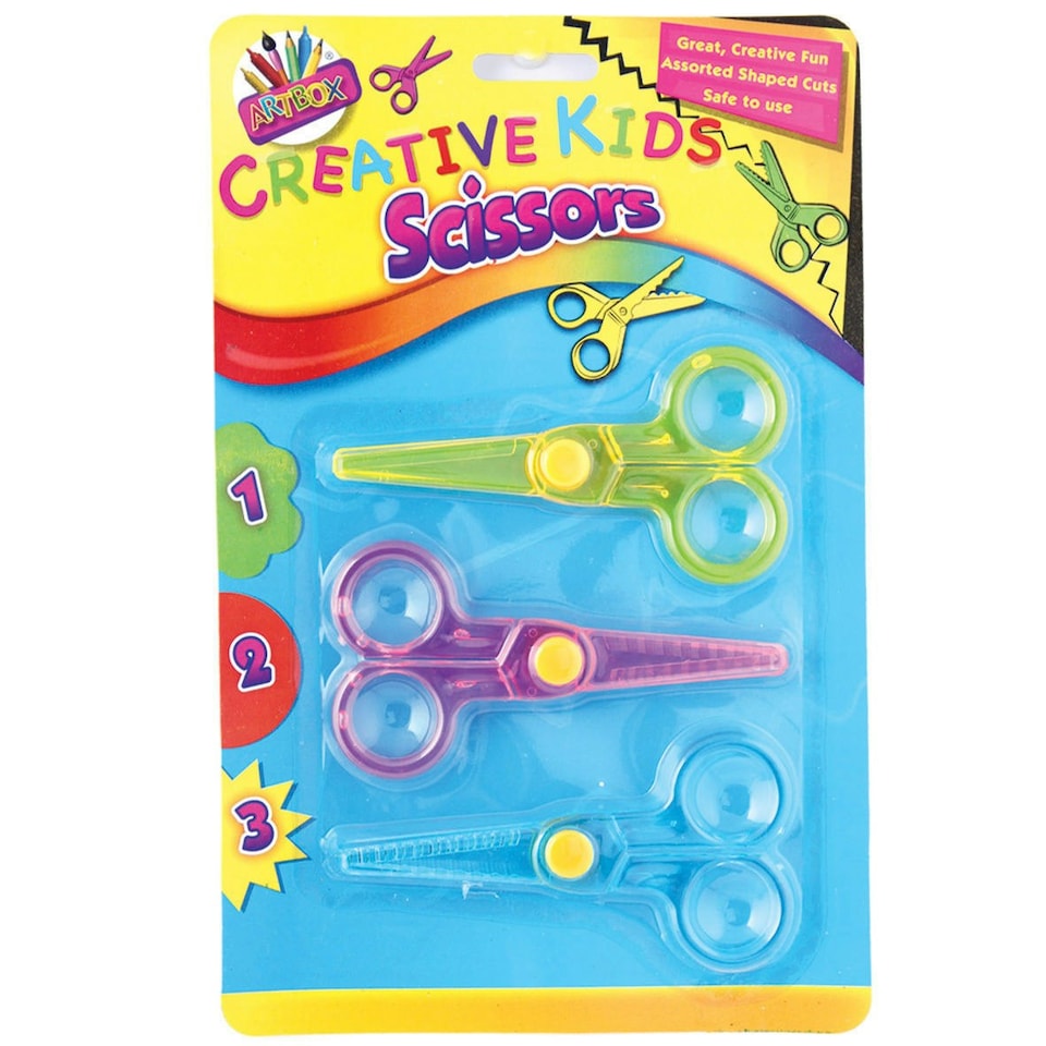 image 1 of Artbox creative kids scissors - pack of 3 assorted novelty shaped cuts