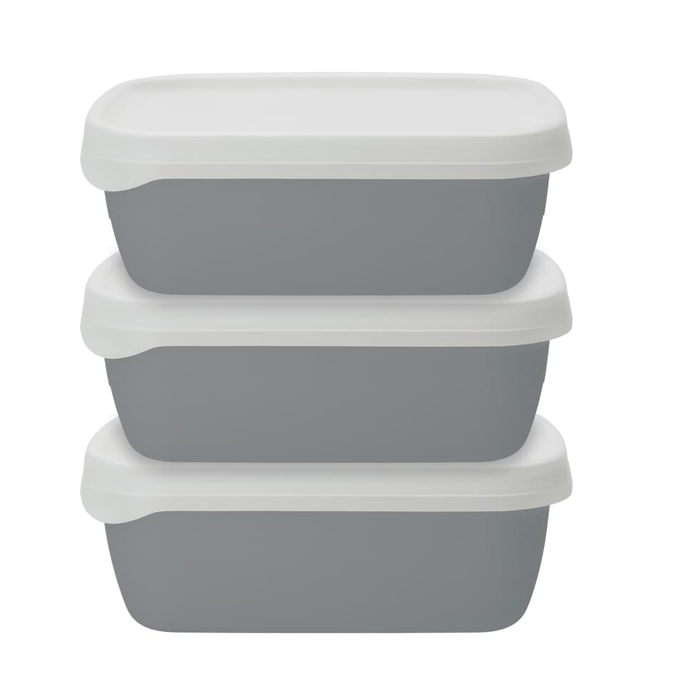 image 1 of Natural Elements 3pc Stackable Food Container Set 600ml
