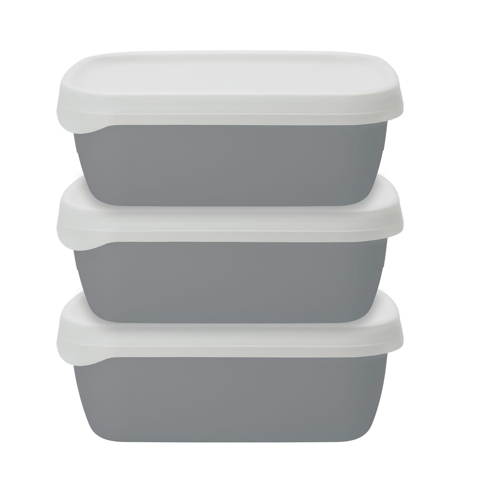 image 1 of Natural Elements 3pc Stackable Food Container Set 600ml