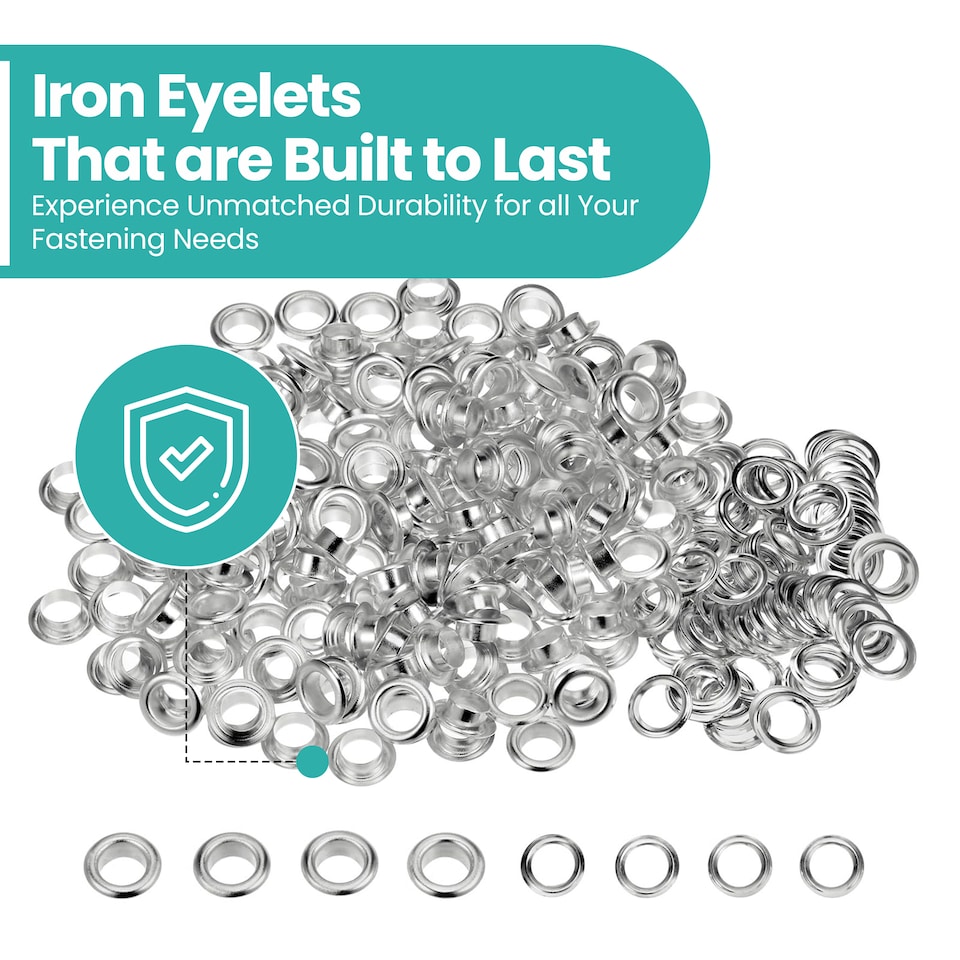 image 1 of 10mm Eyelets with Washers Durable Iron Grommets for DIY Project-100pcs
