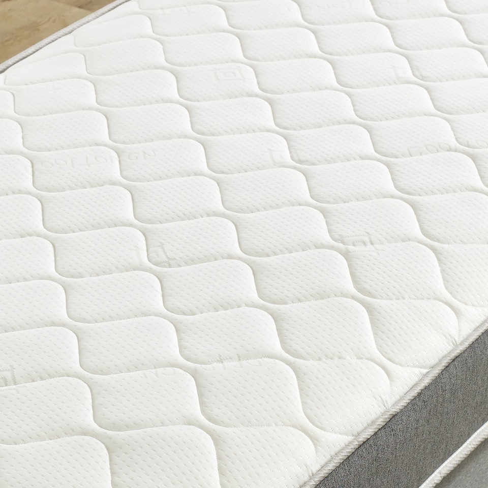 image 1 of 7-Inch Hybrid Sprung Mattress - Soft Firmness Deep Quilted Sleep Surface | Grey | Double