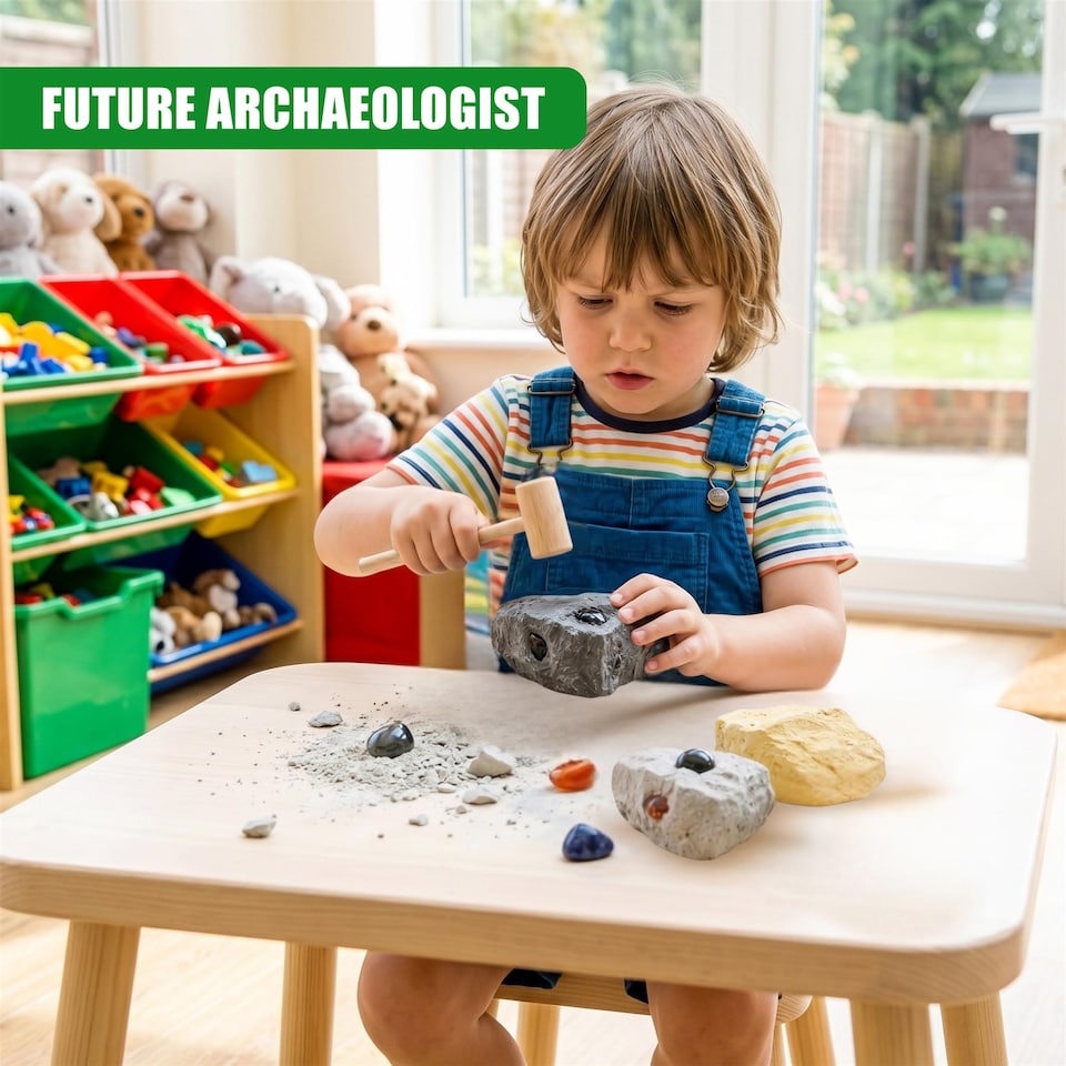 image 1 of The Magic Toy Shop Crystal Gems Digging Kit Science Toy 12 Gems