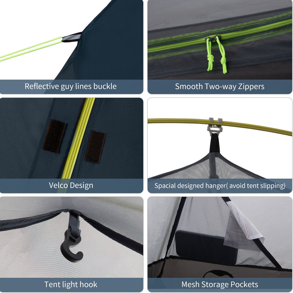 image 1 of Cycling Ultralight 1 Man Tent + Mat | Blue | Navy Blue