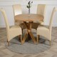 image 2 of Oregon Round Oak Dining Table with Montana Leather Chairs Cream