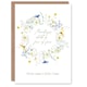 image 1 of Monday's Child is Fair of Face Floral Wreath New Baby Card
