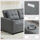 image 7 of HOMCOM 2 Seater Sofa Bed, Linen Click Clack Sleeper Sofa with Pull Out Design, 2 Pillows, Cup Holders, Side Pockets, Convertible Loveseat Bed Settee for Living Room, 157x190cm, Charcoal Grey | Grey