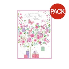 Simon Elvin Sister In Law Isabal Garden Traditional Greetings Card (Pack of 6) - Multicoloured - One Size