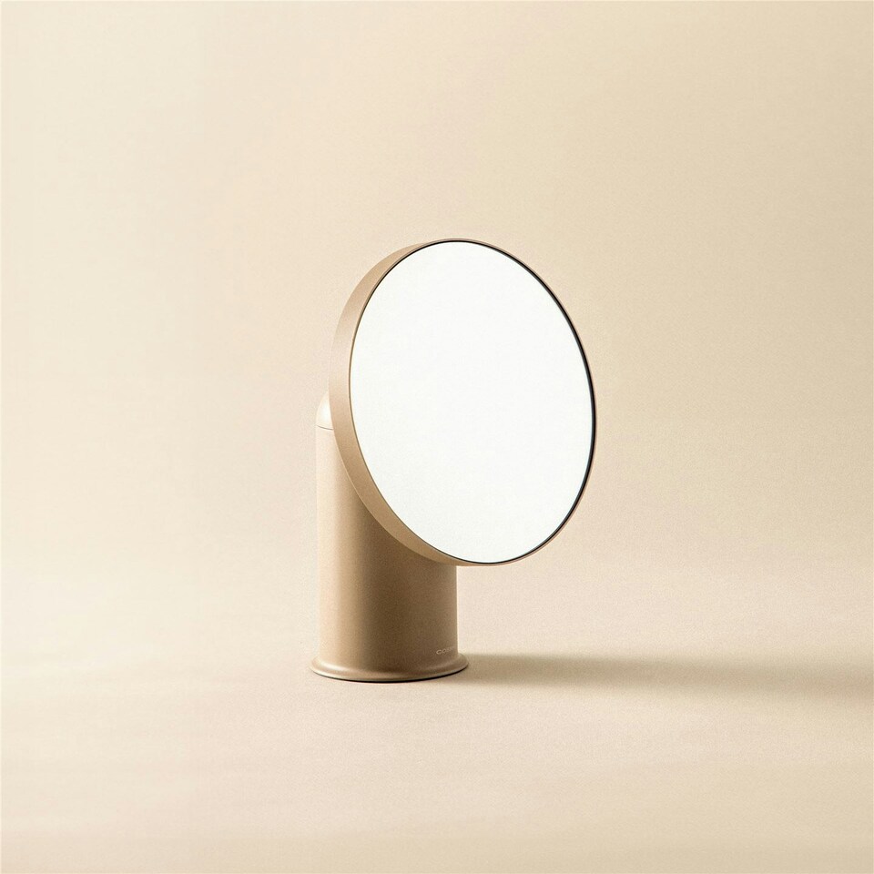 image 1 of Cosmic LED Magnifying Mirror with Durable Stainless Steel for Bathroom, Beige