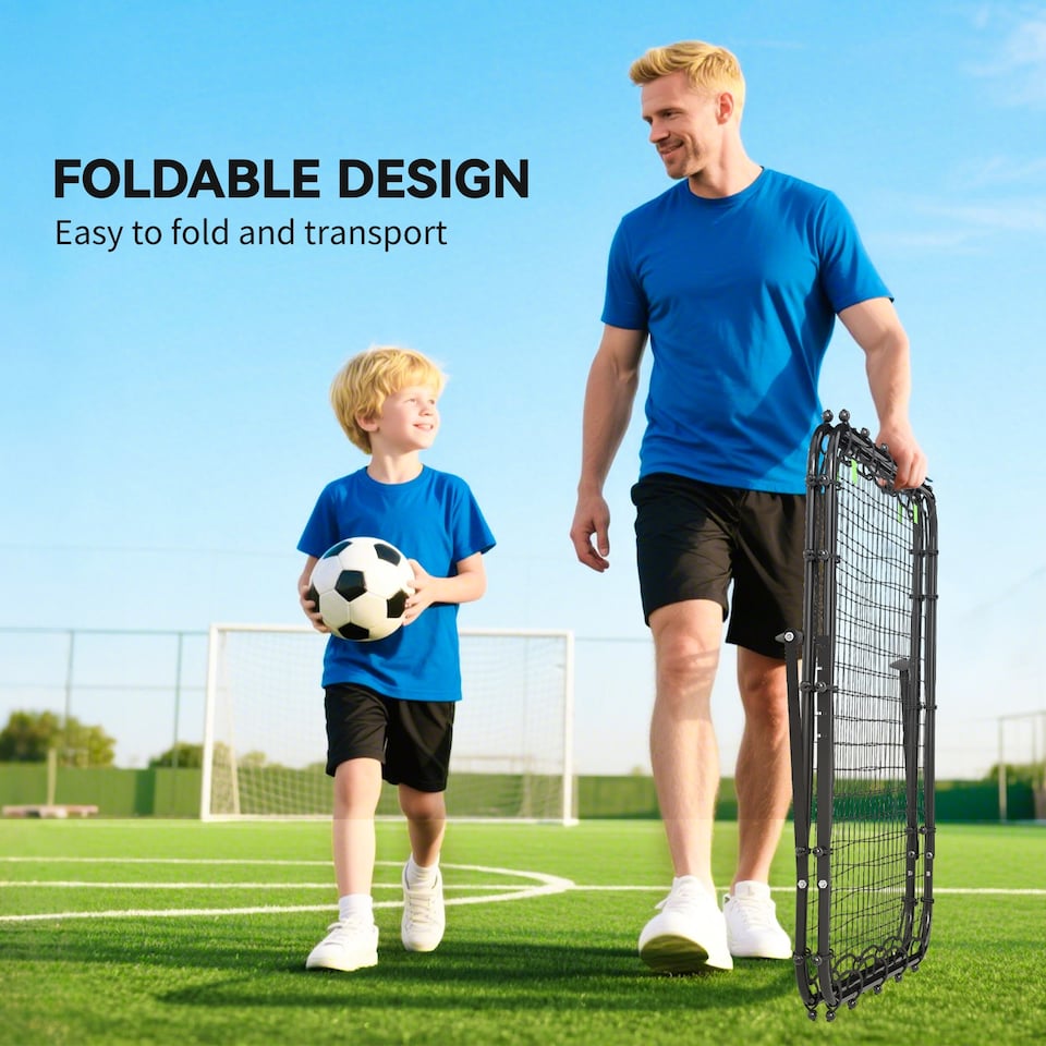 image 1 of HOMCOM Rebounder Net Football Target Goal with Adjustable Angles, Black