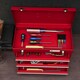 image 6 of DURHAND Lockable 3 Drawer Tool Chest with Ball Bearing Slide Drawers Red | Red | 51L x 22W x 32H cm | 1