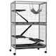 image 6 of PawHut Small Animal Cages for Chinchilla Ferret Kitten on Wheels W/ Hammock Tray