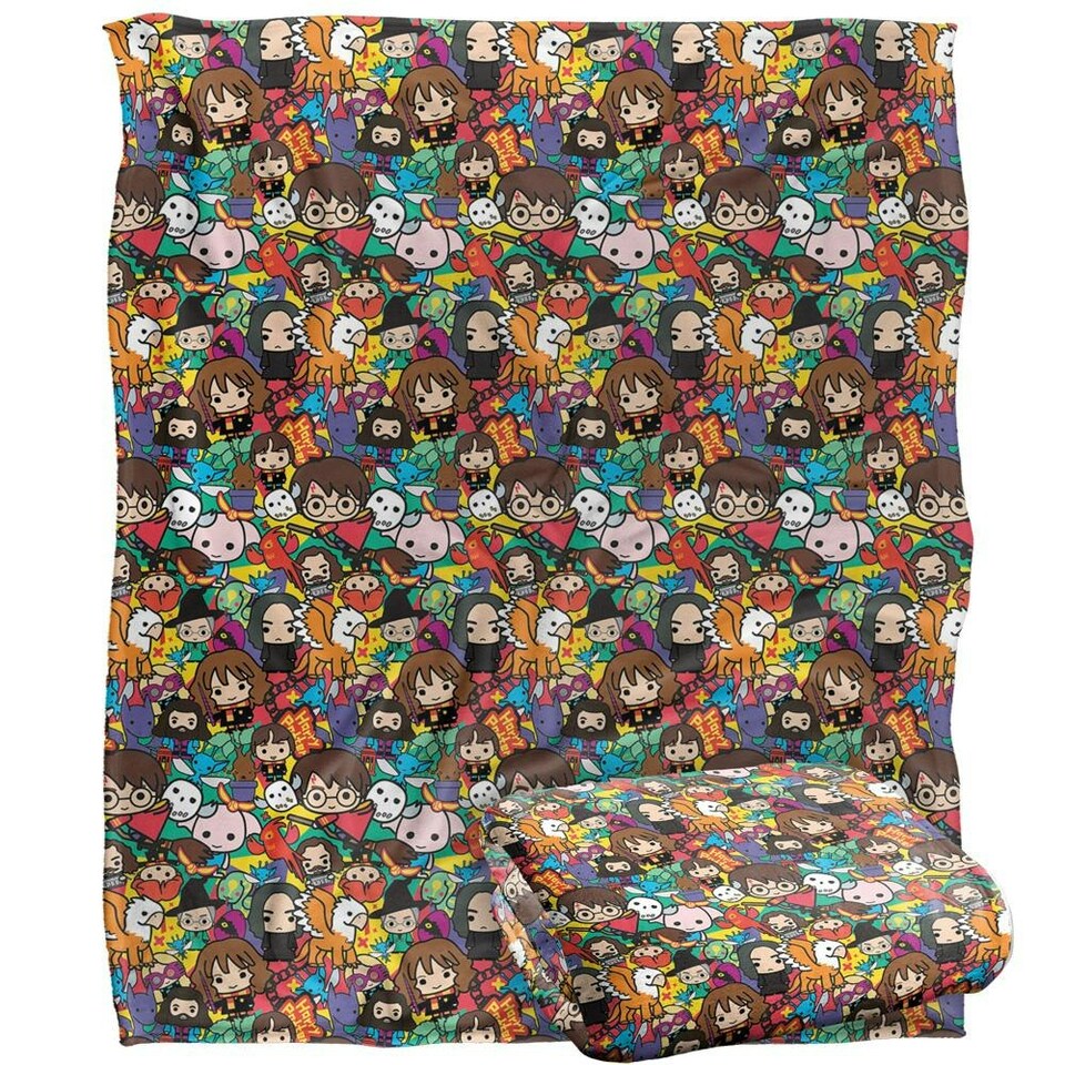 image 1 of Harry Potter Chibi Group Blanket - Multicoloured - One Size