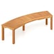 image 1 of COSTWAY Curved Fire Pit Bench Acacia Wood Patio Bench Brown