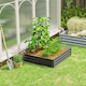 image 8 of Outsunny Raised Garden Bed Metal Garden Flower Vegetable Planter Light Grey