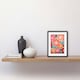 image 2 of Bright Floral Pomegranate Tree Flower Blooms 9x7" Black Framed Wall Art Print