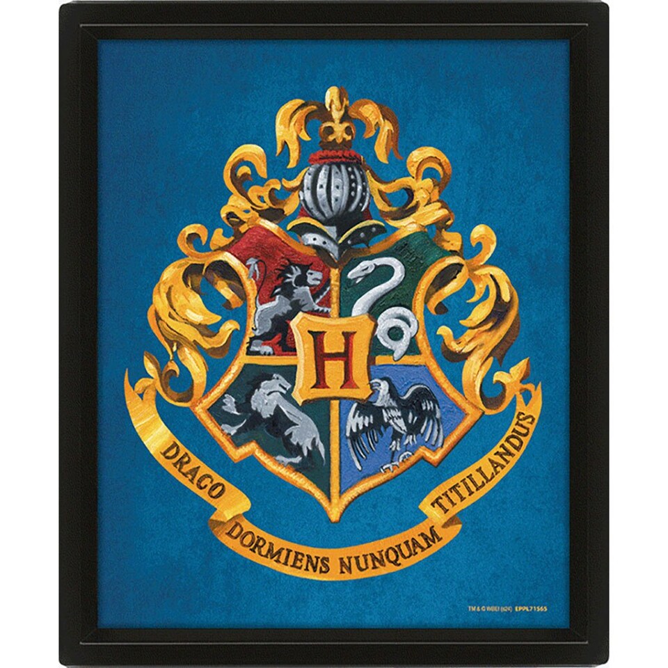 image 1 of Harry Potter Ravenclaw 3D Framed Picture - Blue/Bronze/Gold - 25cm x 20cm