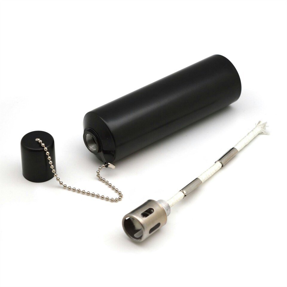 image 1 of Harbour Housewares Metal Garden Torch - Cylinder - Black