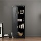 image 6 of COSTWAY Wood Tall Storage Cabinet 4 Tires Display Organizer Black