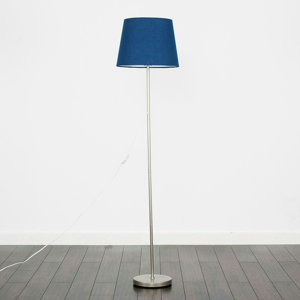 image 1 of ValueLights Brushed Chrome Floor Lamp
