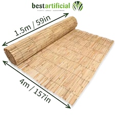 4m x 1.5m Split Reed Fencing Screening Rolls for Garden Outdoor Privacy | Brown | Beige | 1