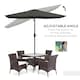 image 3 of Outsunny 2 x 3m Garden Parasol Umbrella, Rectangular Outdoor Market Umbrella Sun Shade with Crank  Push Button Tilt, 6 Ribs, Aluminium Pole, Dark Grey